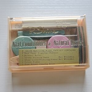 PShine Vintage Natural Luster Manicure Kit - Green & Pink